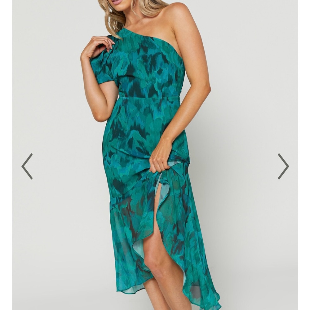 Elegant Teal One-Shoulder Dress